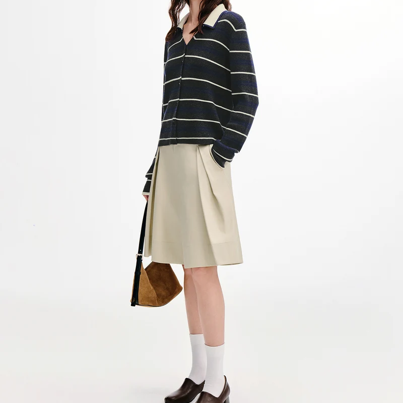 V Neck Striped Knit Cardigan for Everyday Outfits